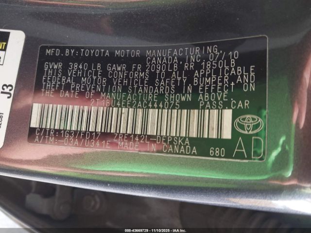 2010 TOYOTA COROLLA 2T1BU4EE2AC444075 Photo 8