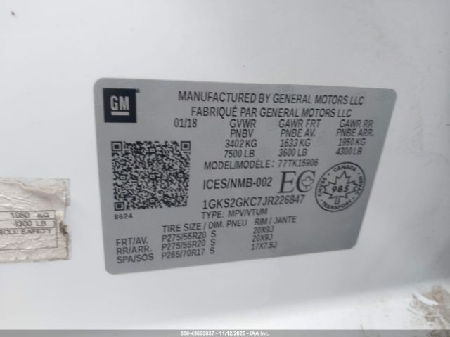 2018 GMC YUKON XL 1GKS2GKC7JR226847 Photo 8