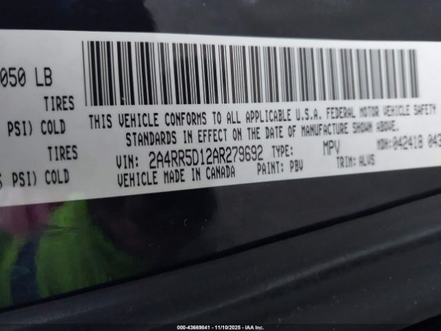 2010 CHRYSLER TOWN & COUNTRY 2A4RR5D12AR279692 Photo 8