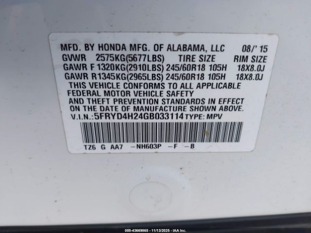 2016 ACURA MDX 5FRYD4H24GB033114 Photo 8