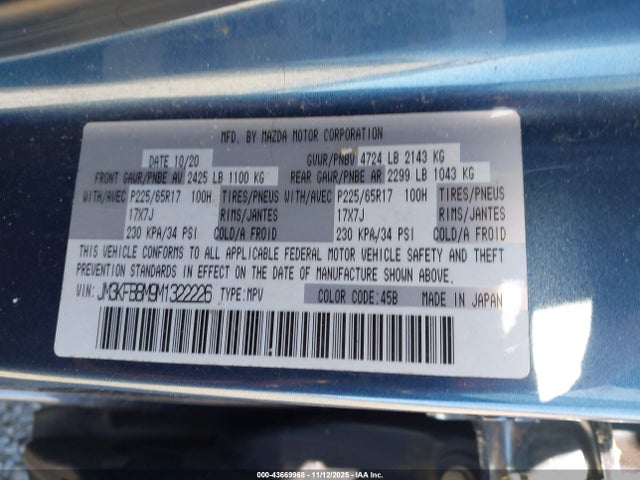 Mazda CX-5 SPORT 2021 JM3KFBBM9M1322226 Image 9