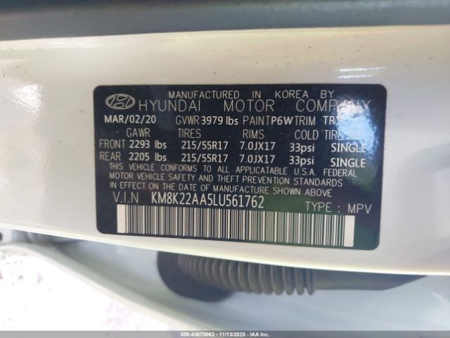2020 HYUNDAI KONA KM8K22AA5LU561762 Photo 8