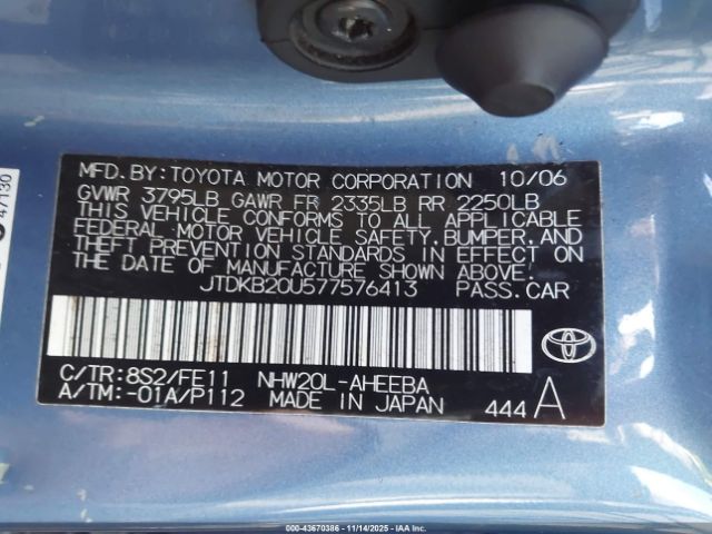 2007 TOYOTA PRIUS JTDKB20U577576413 Photo 8