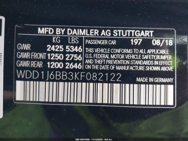 2019 MERCEDES-BENZ AMG E 53 WDD1J6BB3KF082122 Photo 8