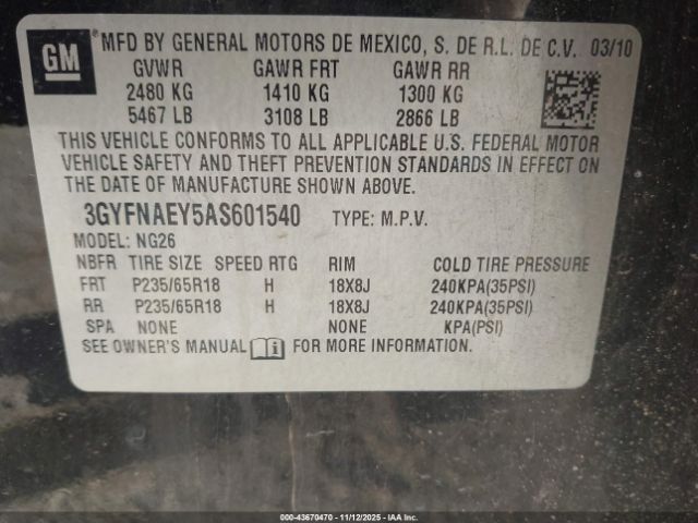 2010 CADILLAC SRX 3GYFNAEY5AS601540 Photo 8