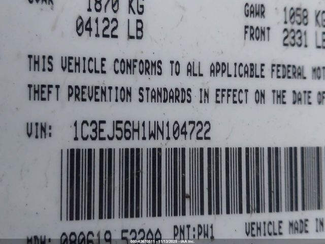 1998 CHRYSLER CIRRUS 1C3EJ56H1WN104722 Photo 8