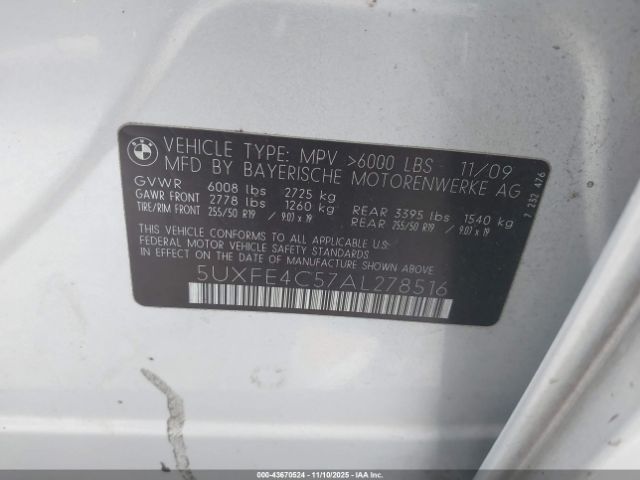2010 BMW X5 5UXFE4C57AL278516 Photo 8