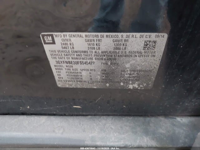 2015 CADILLAC SRX 3GYFNBE30FS545427 Photo 8