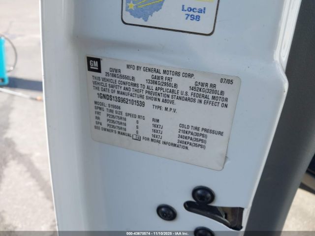 2006 CHEVROLET TRAILBLAZER 1GNDS13S962101539 Photo 8