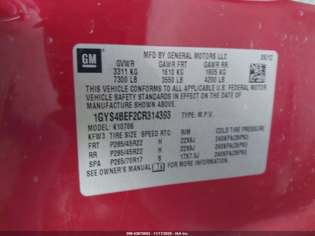 2012 CADILLAC ESCALADE 1GYS4BEF2CR314393 Photo 8