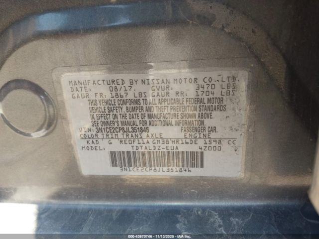 2018 NISSAN VERSA NOTE 3N1CE2CP8JL351846 Photo 8