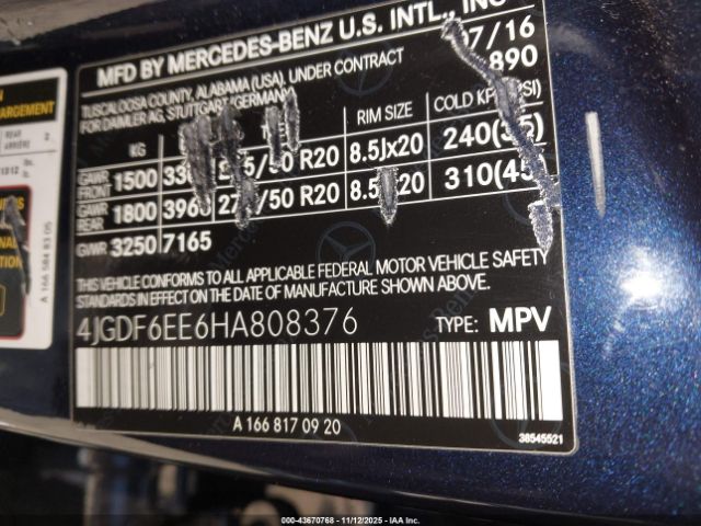 2017 MERCEDES-BENZ GLS 450 4JGDF6EE6HA808376 Photo 8