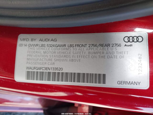 2014 AUDI A6 WAUFGAFC3EN133520 Photo 8