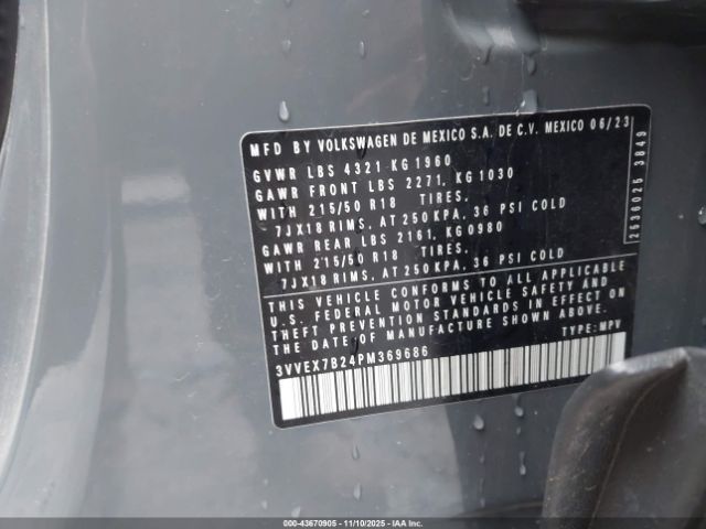 2023 VOLKSWAGEN TAOS 3VVEX7B24PM369686 Photo 8