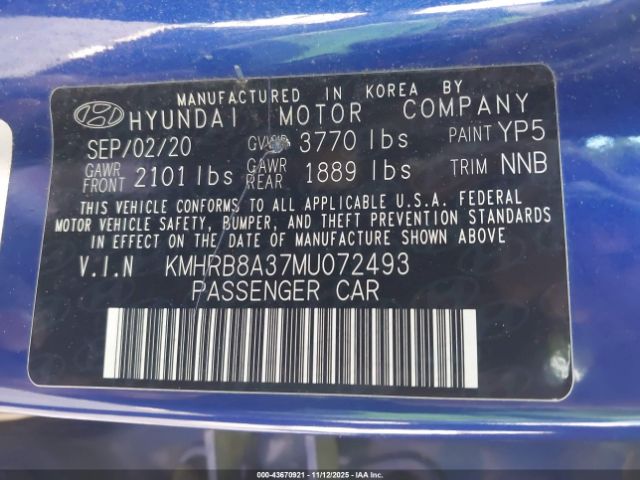 2021 HYUNDAI VENUE KMHRB8A37MU072493 Photo 8