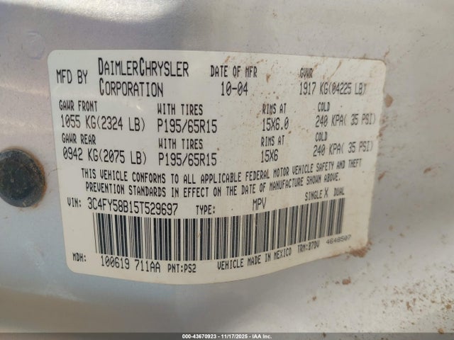 2005 CHRYSLER PT CRUISER 3C4FY58B15T529697 Photo 8