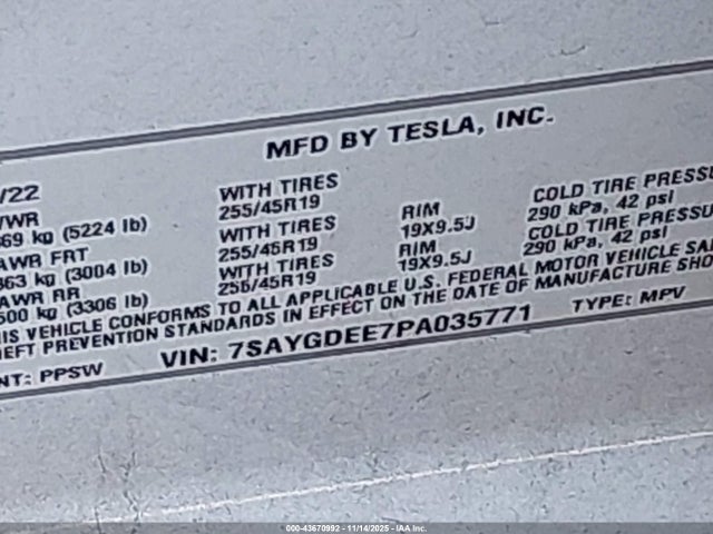 2023 TESLA MODEL Y 7SAYGDEE7PA035771 Photo 8