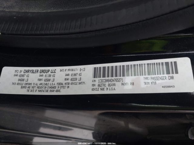 2013 CHRYSLER 200 1C3CCBAB0DN765271 Photo 8