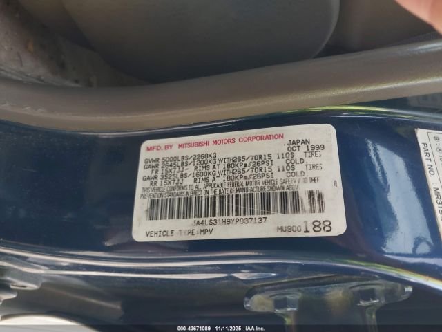 2000 MITSUBISHI MONTERO SPORT JA4LS31H9YP037137 Photo 8