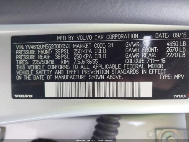 2016 VOLVO S60 CROSS COUNTRY YV4612UM5G2000653 Photo 8