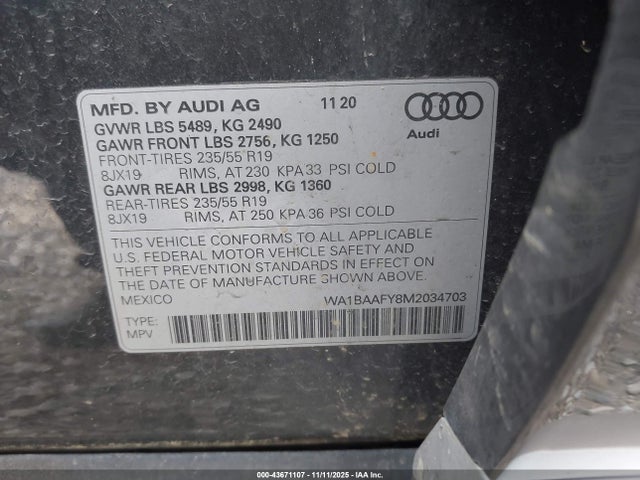 2021 AUDI Q5 WA1BAAFY8M2034703 Photo 8