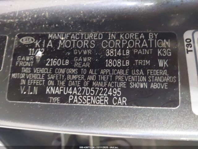 2013 KIA FORTE KNAFU4A27D5722495 Photo 8
