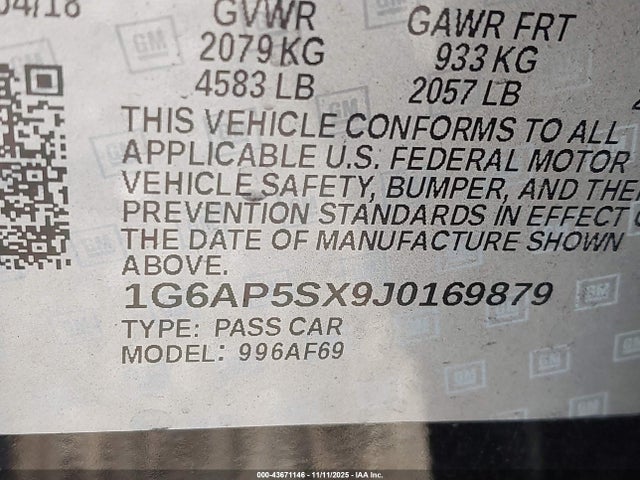 2018 CADILLAC CTS 1G6AP5SX9J0169879 Photo 8