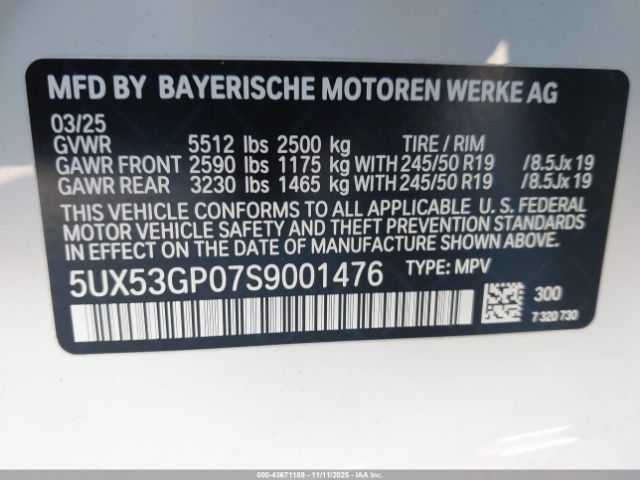 2025 BMW X3 5UX53GP07S9001476 Photo 8