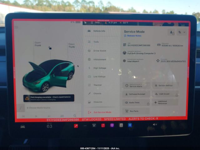 2021 TESLA MODEL Y 5YJYGDEE3MF299386 Photo 6