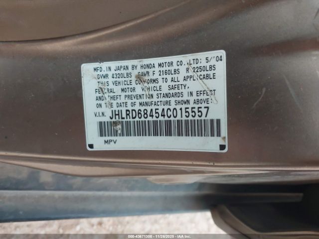 2004 HONDA CR-V JHLRD68454C015557 Photo 8