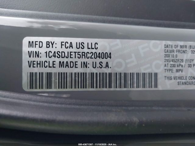 2024 DODGE DURANGO 1C4SDJET5RC204004 Photo 8