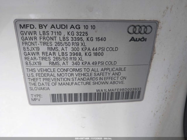 2011 AUDI Q7 WA1LMAFE9BD003933 Photo 8