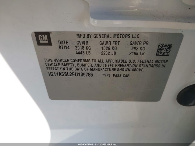 2015 CHEVROLET MALIBU 1G11A5SL2FU109785 Photo 8