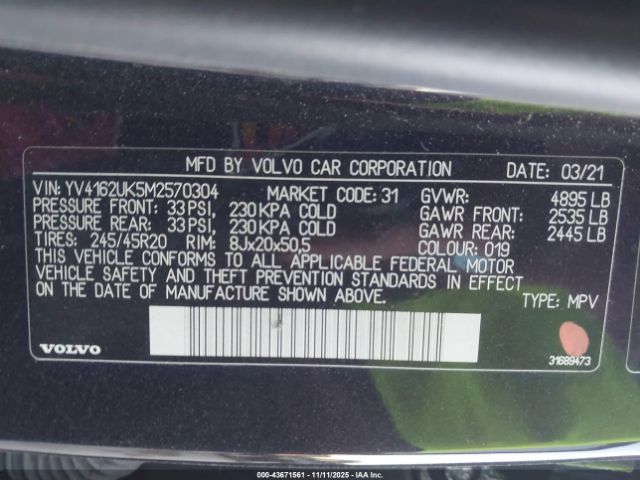 2021 VOLVO XC40 YV4162UK5M2570304 Photo 8