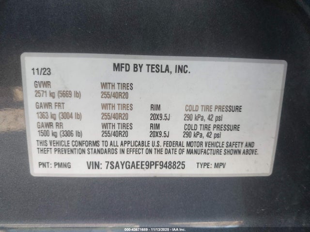 2023 TESLA MODEL Y 7SAYGAEE9PF948825 Photo 8