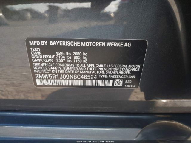 2022 BMW 330I 3MW5R1J09N8C46524 Photo 8