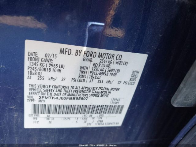 2015 FORD EDGE 2FMTK4J86FBB95897 Photo 8