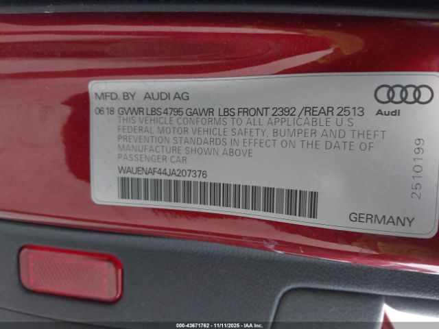 2018 AUDI A4 WAUENAF44JA207376 Photo 8