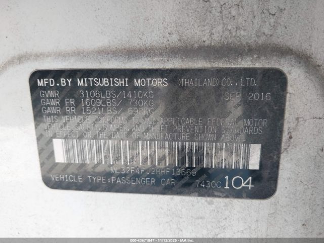 2017 MITSUBISHI MIRAGE G4 ML32F4FJ2HHF13669 Photo 8