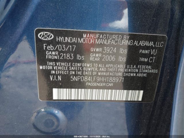 2017 HYUNDAI ELANTRA 5NPD84LF9HH188971 Photo 8