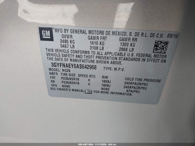 2010 CADILLAC SRX 3GYFNAEY6AS642968 Photo 8