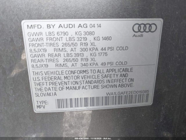 2014 AUDI Q7 WA1LGAFE2ED019385 Photo 8