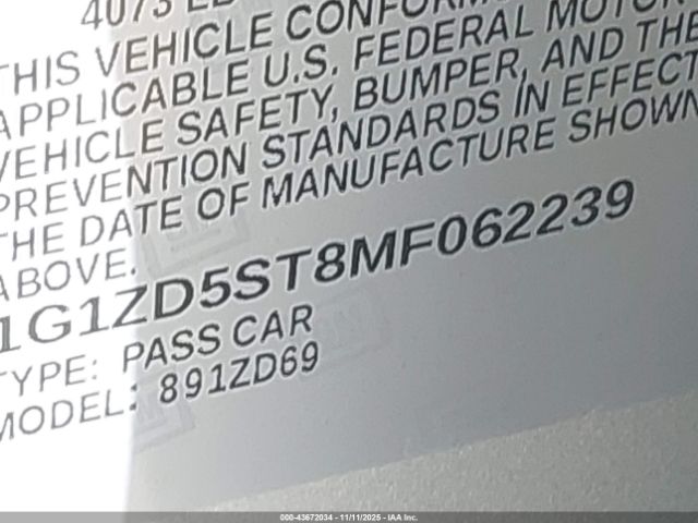 2021 CHEVROLET MALIBU 1G1ZD5ST8MF062239 Photo 8