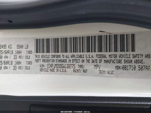 2016 JEEP CHEROKEE 1C4PJMDS9GW139775 Photo 8