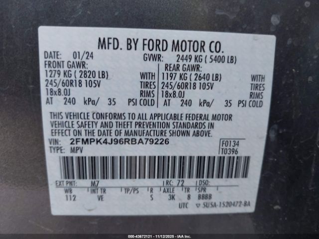 2024 FORD EDGE 2FMPK4J96RBA79226 Photo 8
