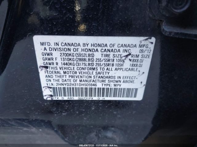 2013 ACURA MDX 2HNYD2H31DH505946 Photo 8