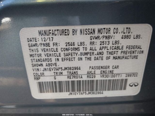 2018 INFINITI Q50 JN1EV7AP5JM362964 Photo 8