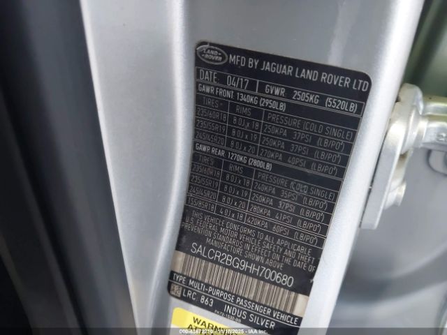 2017 LAND ROVER DISCOVERY SPORT SALCR2BG9HH700680 Photo 8