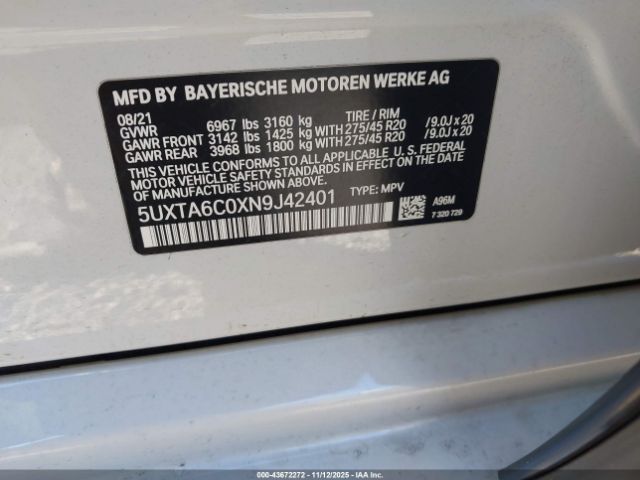2022 BMW X5 PHEV 5UXTA6C0XN9J42401 Photo 8