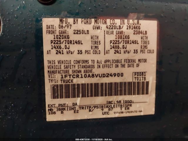 1997 FORD RANGER 1FTCR10A8VUD24900 Photo 8